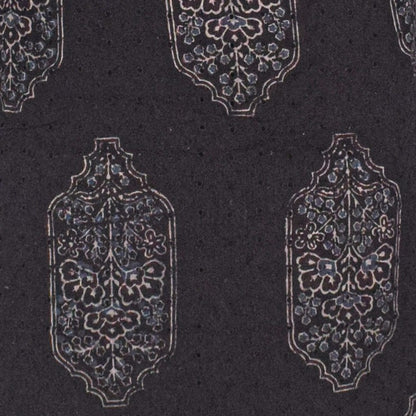 Ajrakh Cotton Natural Dye Hakoba Design Hand Block Print Unstitched Kurta Fabric  Mtr Length  2.75 Mtr  Length  -  SKU : MK12903G