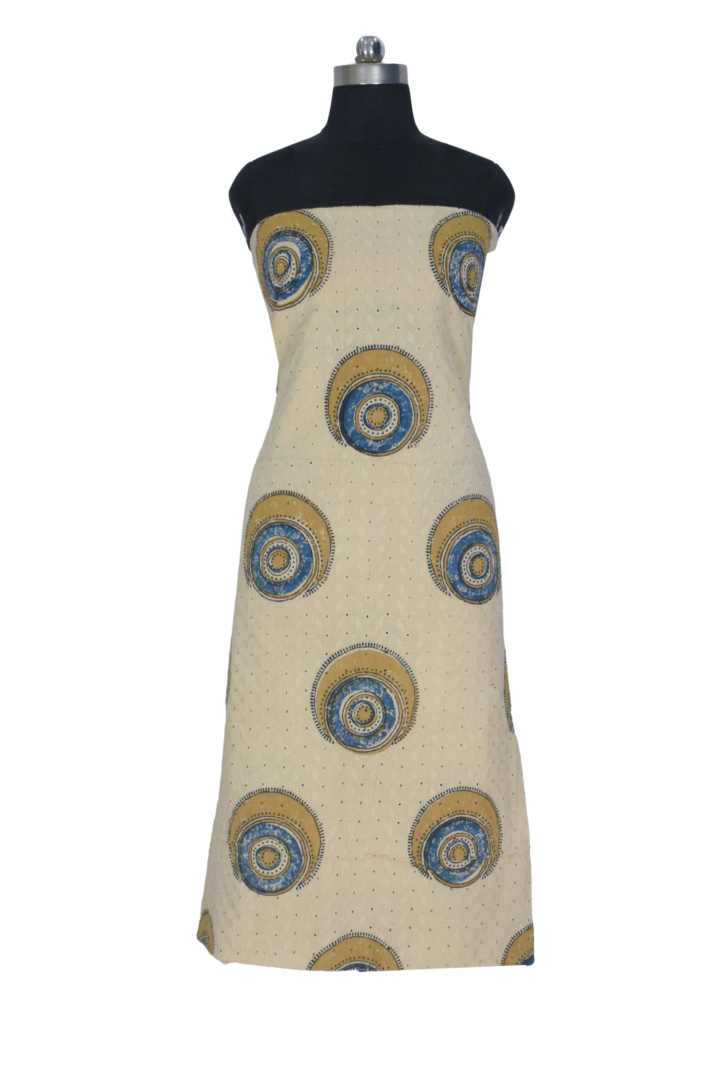 Ajrakh Cotton Natural Dye Hakoba Design Hand Block Print Unstitched Kurta Fabric  Mtr Length  1.25 Mtr  Length  -  SKU : MK12904E