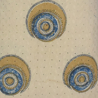 Ajrakh Cotton Natural Dye Hakoba Design Hand Block Print Unstitched Kurta Fabric  Mtr Length  1.25 Mtr  Length  -  SKU : MK12904E