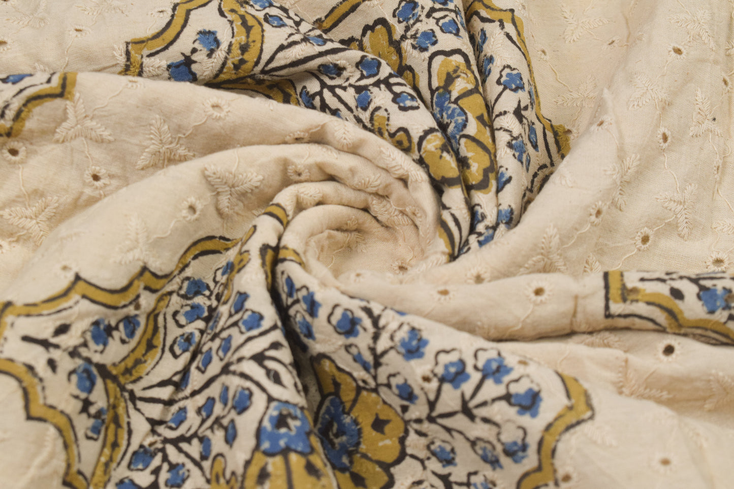 Ajrakh Cotton Natural Dye Hakoba Design Hand Block Print Unstitched Kurta Fabric  Mtr Length  1.25 Mtr  Length  -  SKU : MK12904M