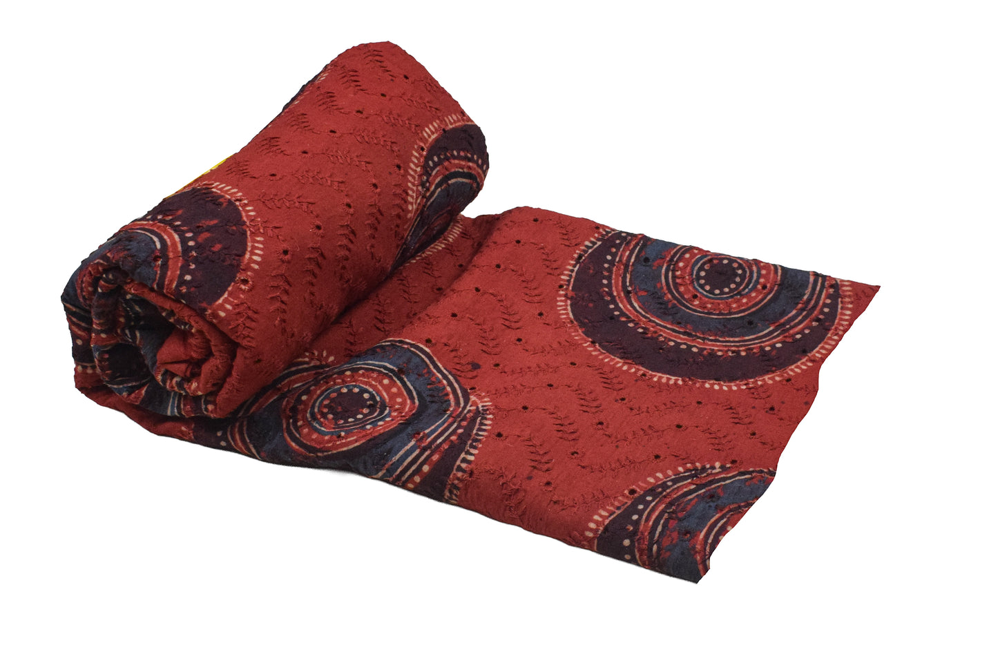 Ajrakh Cotton Natural Dye Hakoba Design Hand Block Print Unstitched Kurta Fabric  Mtr Length  2.75 Mtr  Length  -  SKU : MK12903C