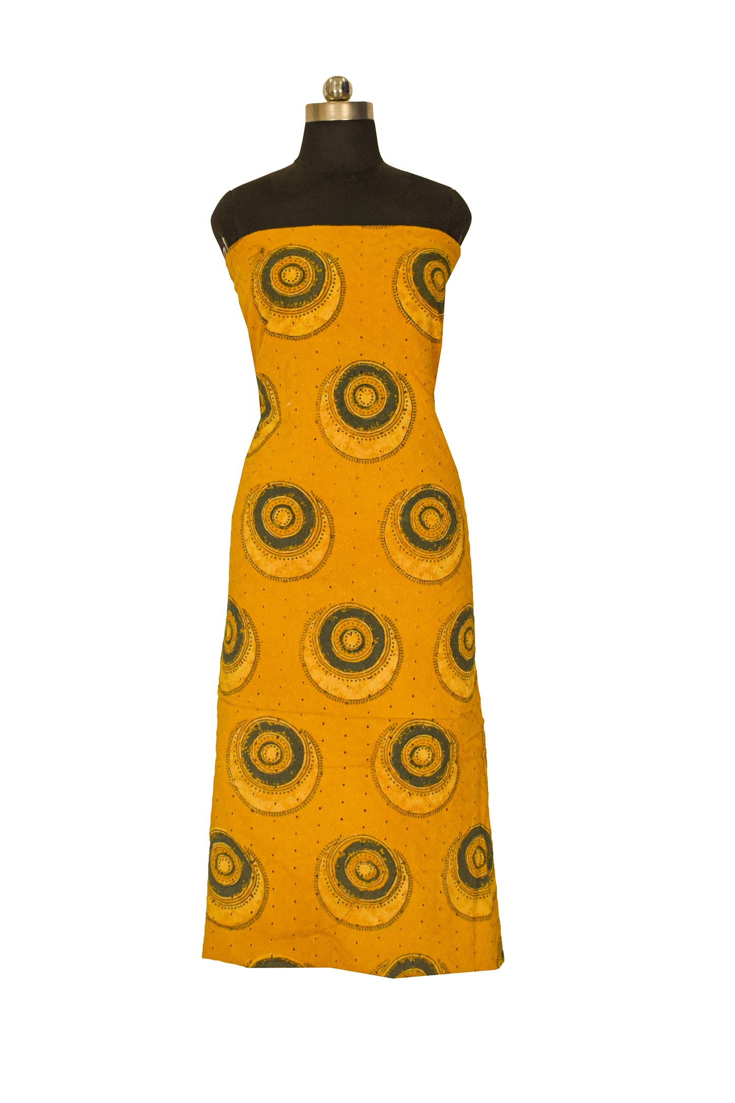 Ajrakh Cotton Natural Dye Hakoba Design Hand Block Print Unstitched Kurta Fabric  Mtr Length  2.5 Mtr  Length  -  SKU : MK12901F