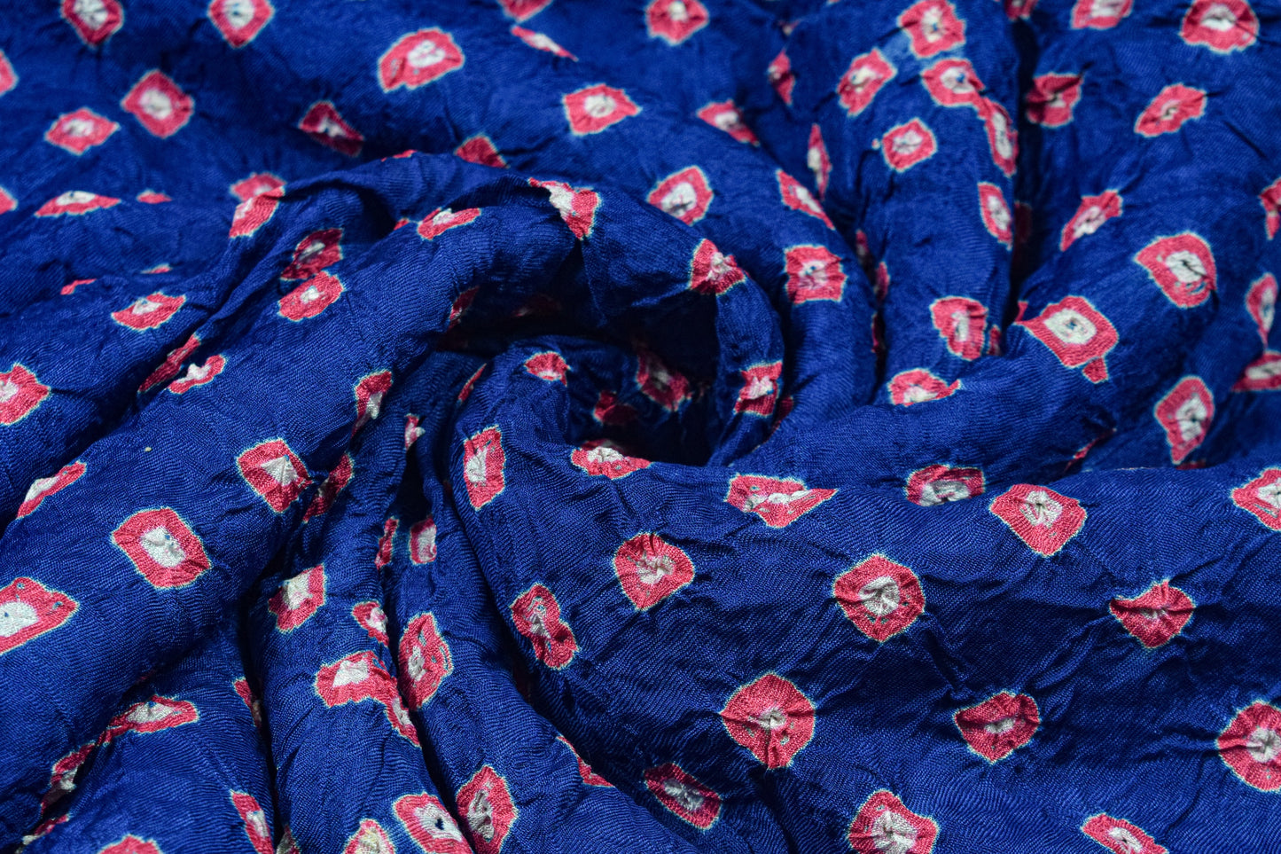 Bandhej [ Tie-Dye] Modal Silk Double Colour Unstitched Kurta Fabric  Mtr Length  2.5 Mtr  Length  -  SKU : 0097-BLPK
