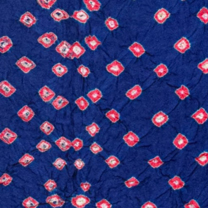 Bandhej [ Tie-Dye] Modal Silk Double Colour Unstitched Kurta Fabric  Mtr Length  2.5 Mtr  Length  -  SKU : 0097-BLPK