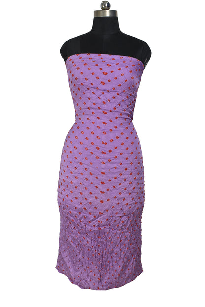 Bandhej [ Tie-Dye] Modal Silk Double Colour Unstitched Kurta Fabric  Mtr Length  2.5 Mtr  Length  -  SKU : 0097-PRRE
