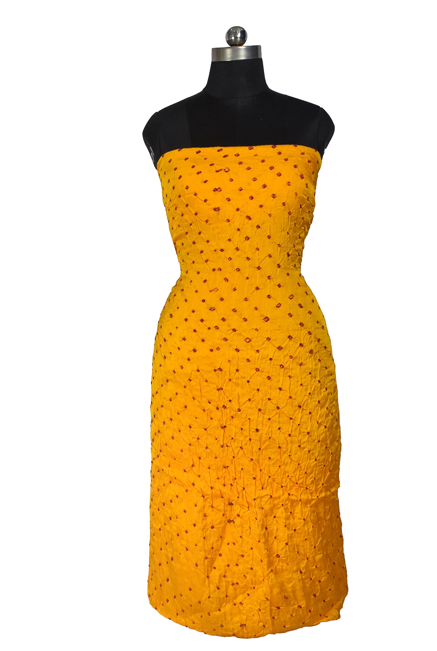 Bandhej [ Tie-Dye] Modal Silk Double Colour Unstitched Kurta Fabric  Mtr Length  2.5 Mtr  Length  -  SKU : 0097-YERE