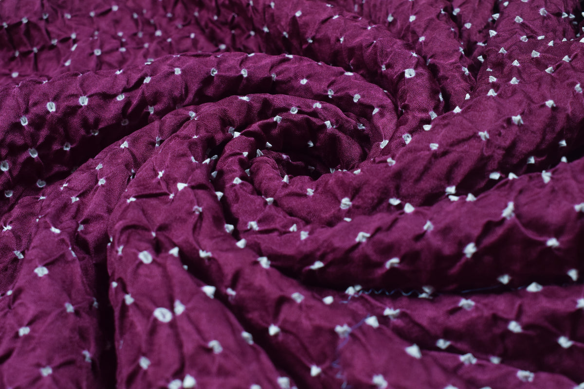 Bandhej [ Tie-Dye] Gaji Silk Single Colour Bandhani Unstitched Kurta Fabric  3.00 Mtr  Length  -  SKU : KH14801F