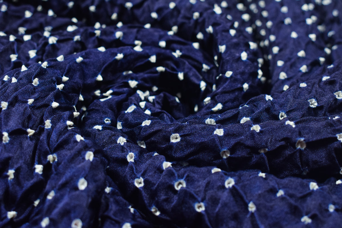 Bandhej [ Tie-Dye] Gaji Silk Single Colour Bandhani Unstitched Kurta Fabric  2.50 Mtr  Length  -  SKU : KH14801B