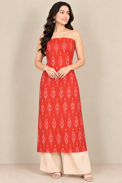 Ikat Print Cotton Unstitched Kurta Fabric  2.50 Mtr  Length  -  SKU : GT22801A
