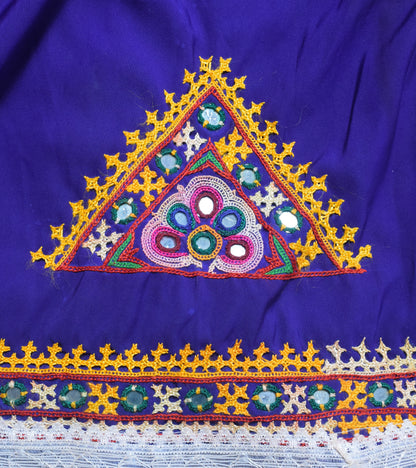 Ahir Work Polyester Hand Embroidered Garba Skirt  With Bavalia Work Border   -  SKU: MD04504A