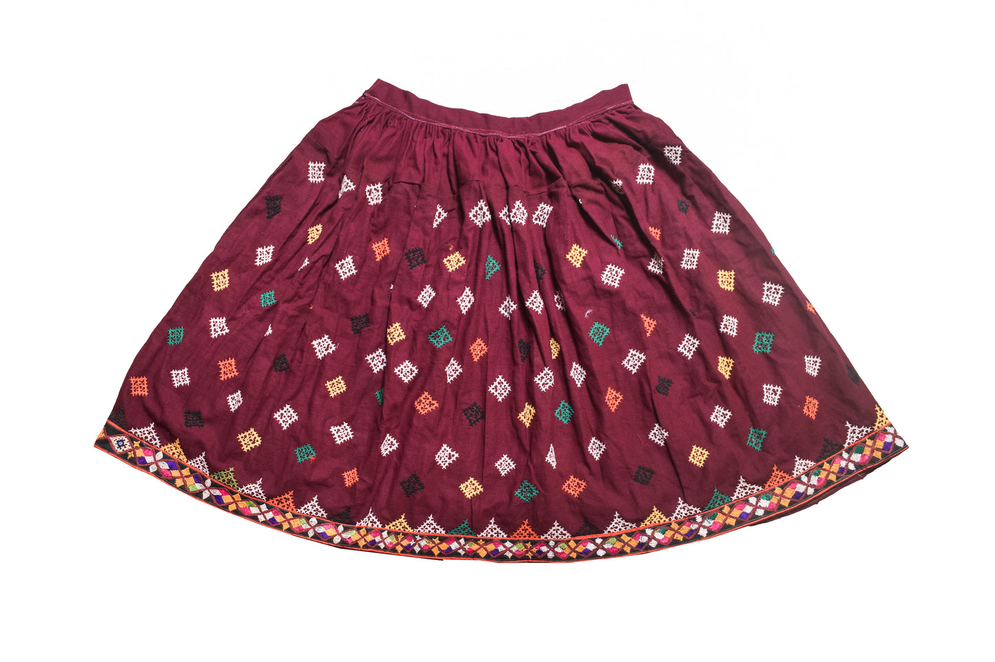 Bavalia Work Cotton Garba Skirt   - 3 Mtr Flare (Gher)    -  SKU : SD09804A