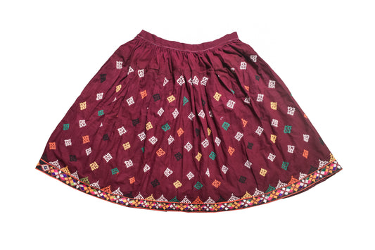 Bavalia Work Cotton Garba Skirt   - 3 Mtr Flare (Gher)    -  SKU : SD09804A