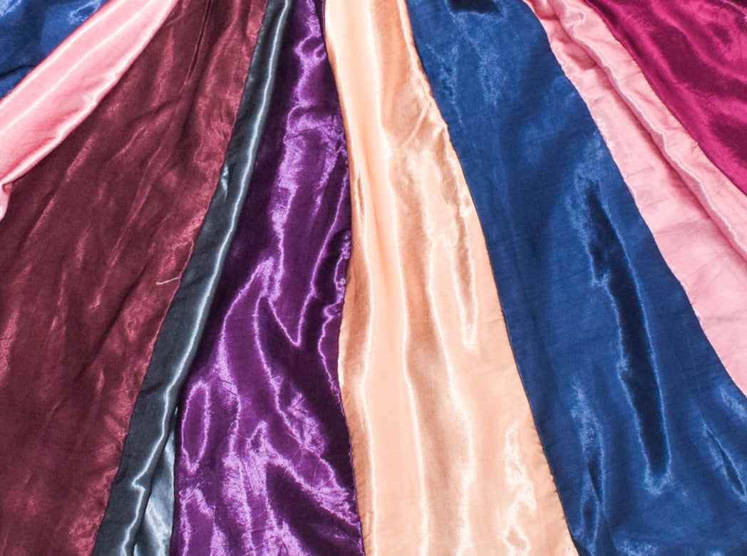 Plain Dyeing Mashru Silk Applique Work Garba Skirt   - 6.85 Mtr Flare (Gher)    -  SKU : EK29901A