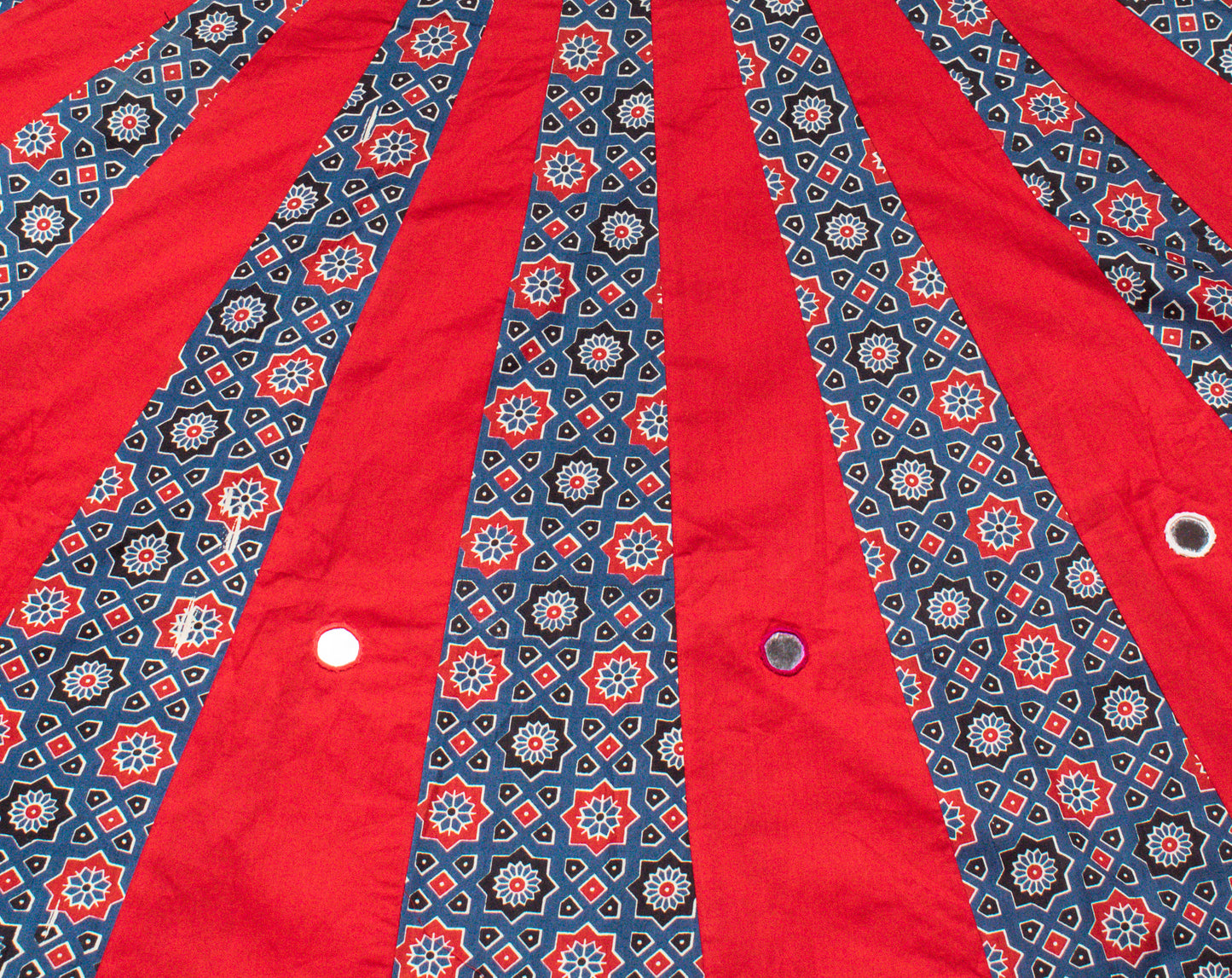 Plain Dyeing Cotton Half Ajrakh Mirror Work Garba Skirt  - 6 Mtr Flare (Gher)    -  SKU : RD08701B - Can be Deleted