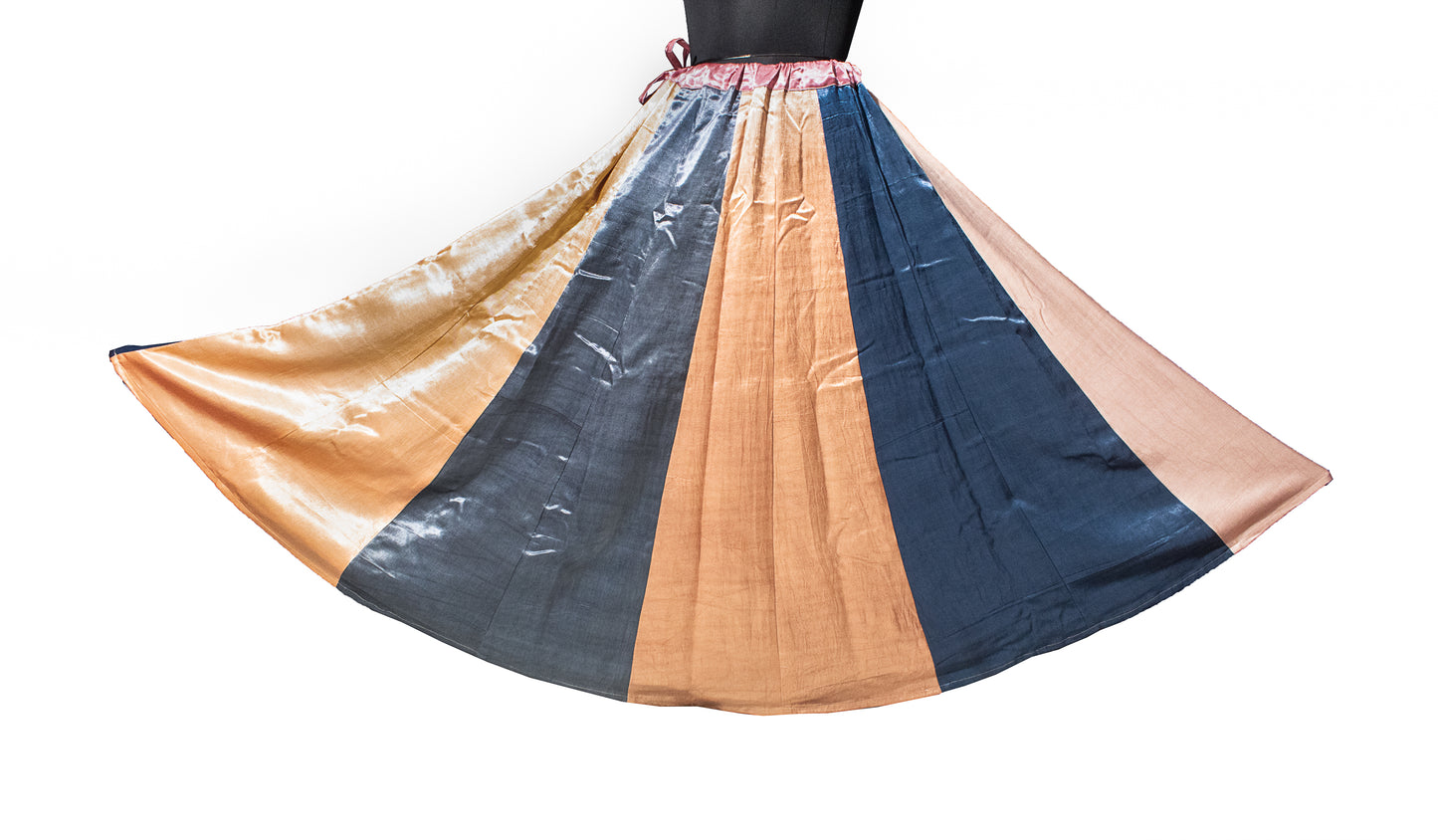 Plain Dyeing Mashru Silk 18 Kali Applique Work Garba Skirt  - 4.5 Mtr Flare (Gher)    -  SKU : EK20901A