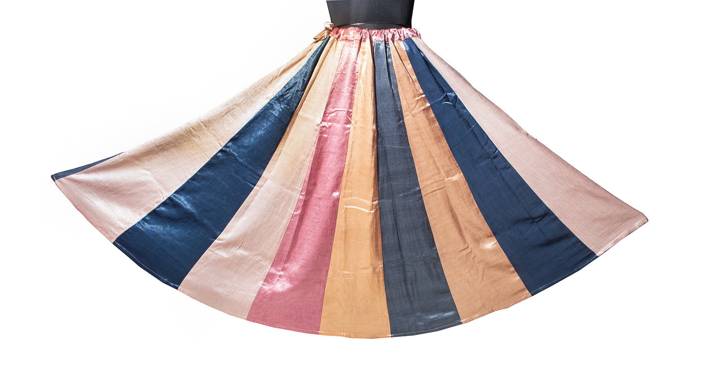 Plain Dyeing Mashru Silk 18 Kali Applique Work Garba Skirt  - 4.5 Mtr Flare (Gher)    -  SKU : EK20901C