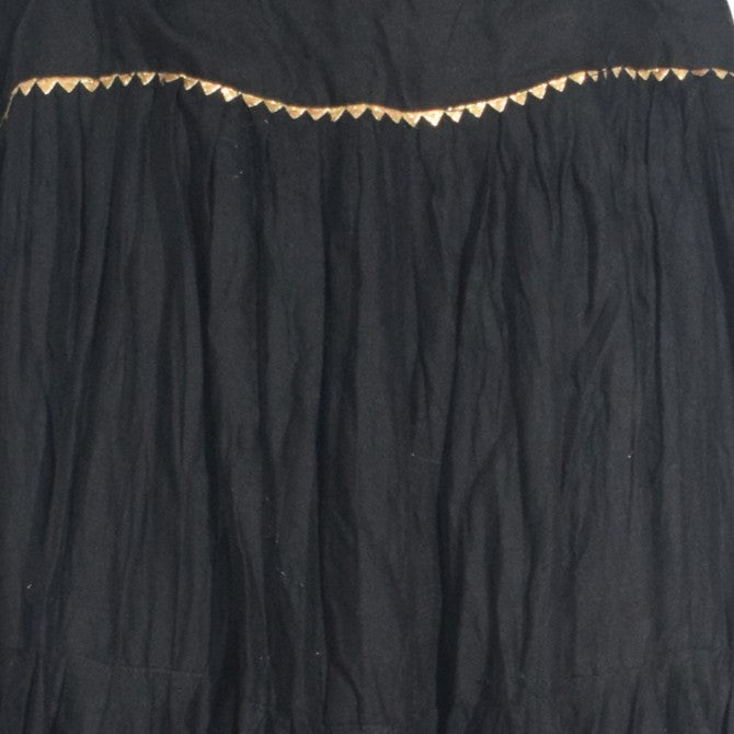 Plain Dyeing Mul Cotton Golden Border Garba Skirt  - 17 Mtr Flare (Gher)   -  SKU : TM05801B