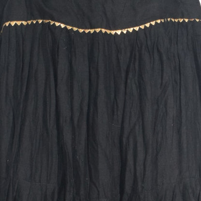 Plain Dyeing Mul Cotton Golden Border Garba Skirt  - 17 Mtr Flare (Gher)   -  SKU : TM05801B