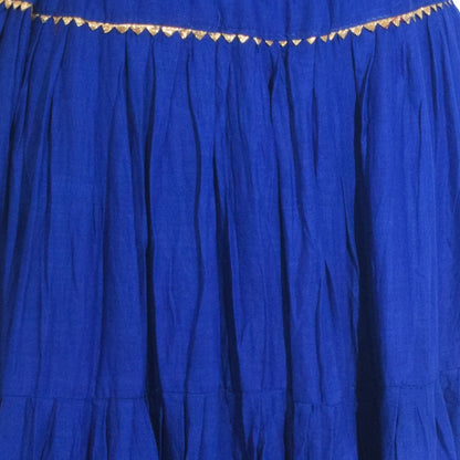 Plain Dyeing Mul Cotton Golden Border Garba Skirt  - 17 Mtr Flare (Gher)   -  SKU : TM30701A
