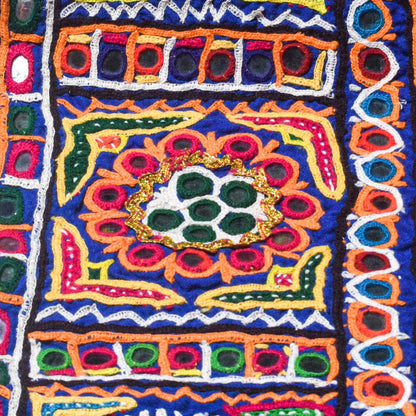 Ahir Work Cotton Hand Embroidered Mirror Work Handwork Border  - 2 Mtr Length    -  SKU : VD15701A