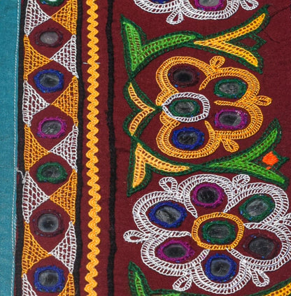 Ahir Work Cotton Hand Embroidered Mirror Work Handwork Border  - 3.8 Mtr Length    -  SKU : VA07901A