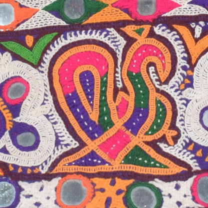 Ahir Work Cotton Hand Embroidered Mirror Work Handwork Border  - 2 Mtr Length   -  SKU : VS25502B