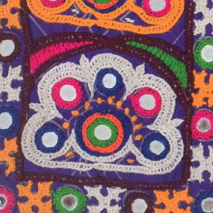 Ahir Work Cotton Hand Embroidered Mirror Work Handwork Patch  - 30 cms Length   -  SKU : VS20601A