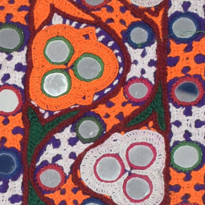 Ahir Work Cotton Hand Embroidered Mirror Work Handwork Patch  - 30 cms Length   -  SKU : VS20601D
