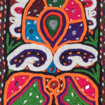 Ahir Work Cotton Hand Embroidered Mirror Work Handwork Patch  - 30 cms Length   -  SKU : VS20601E