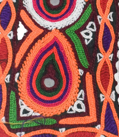 Ahir Work Cotton Hand Embroidered Mirror Work Handwork Patch  - 30 cms Length   -  SKU : VS20601H