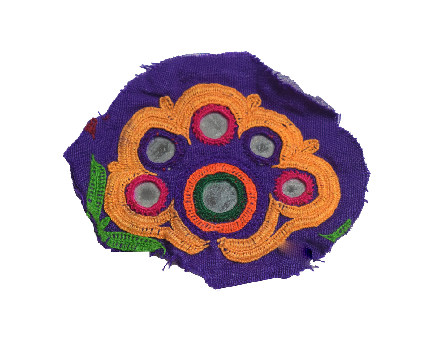 Ahir Work cotton Flowers design Patch Handwork Patch  - 5 cms Length    -  SKU : SD01506A