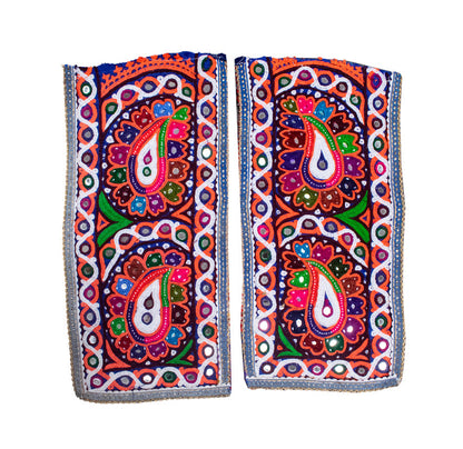 Ahir Work Cotton Hand Embroidered Mirror Work Handwork Patch     -  SKU : MD20401J