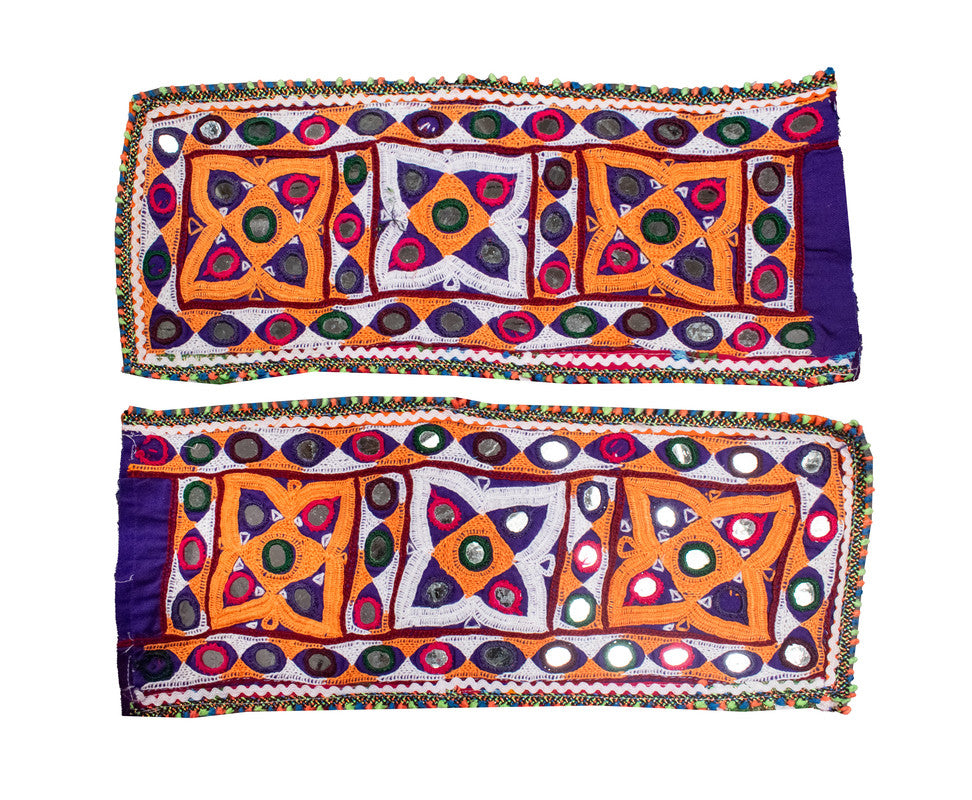 Ahir Work Cotton Hand Embroidered Mirror Work Handwork Patch     -  SKU : MD20401F