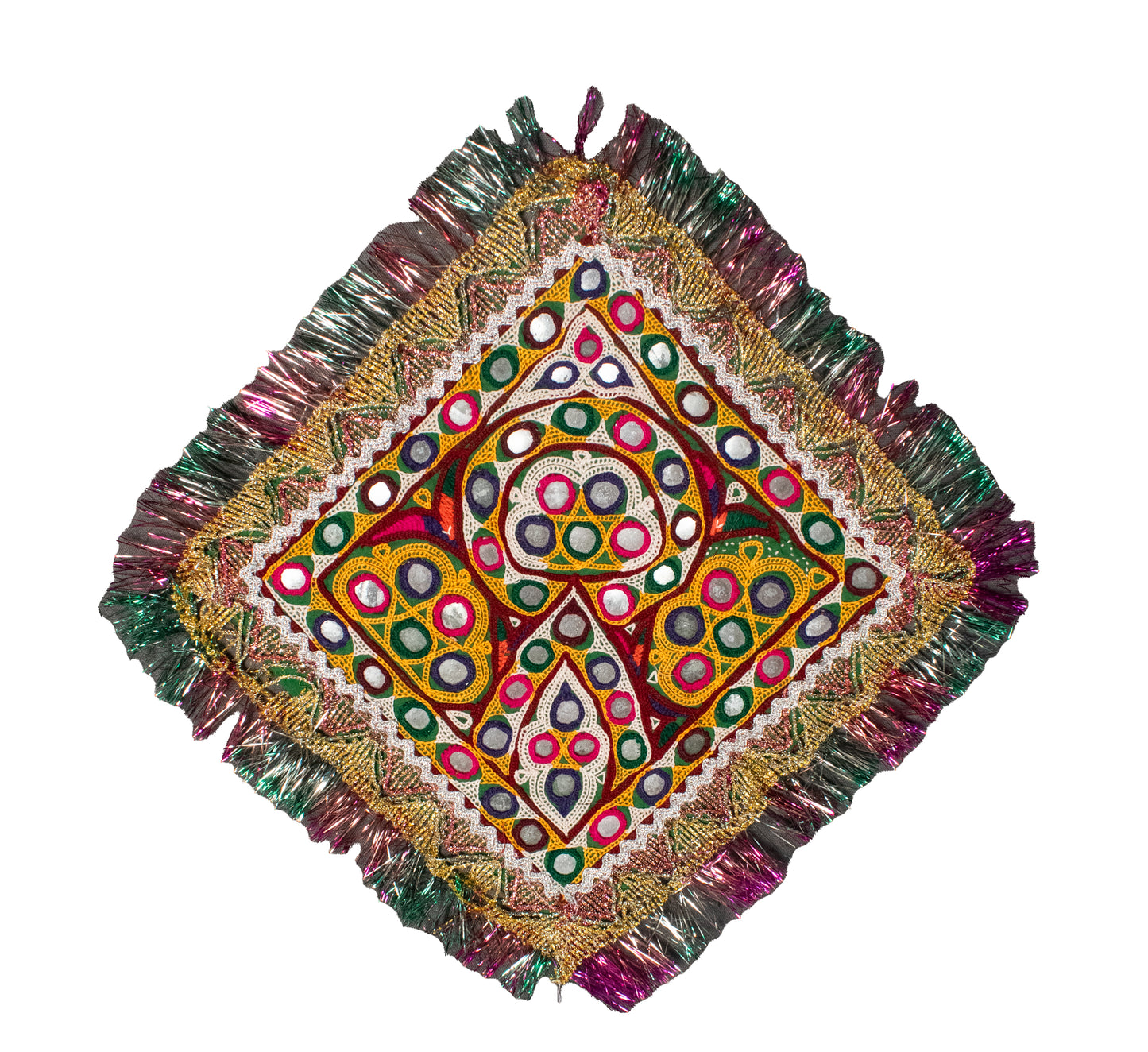 Ahir Work Cotton Hand Embroidered Mirror Work Handwork Patch     -  SKU : MD22401E