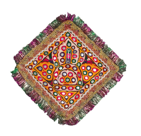 Ahir Work Cotton Hand Embroidered Mirror Work Handwork Patch     -  SKU : MD22401A