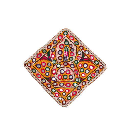 Ahir Work Cotton Hand Embroidered Mirror Work Handwork Patch     -  SKU : MD22401A