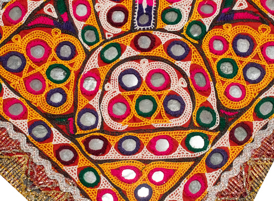 Ahir Work Cotton Hand Embroidered Mirror Work Handwork Patch     -  SKU : MD22401A