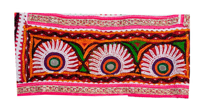 Ahir Work Cotton Hand Embroidered Mirror Work Handwork Patch     -  SKU : MD22402A