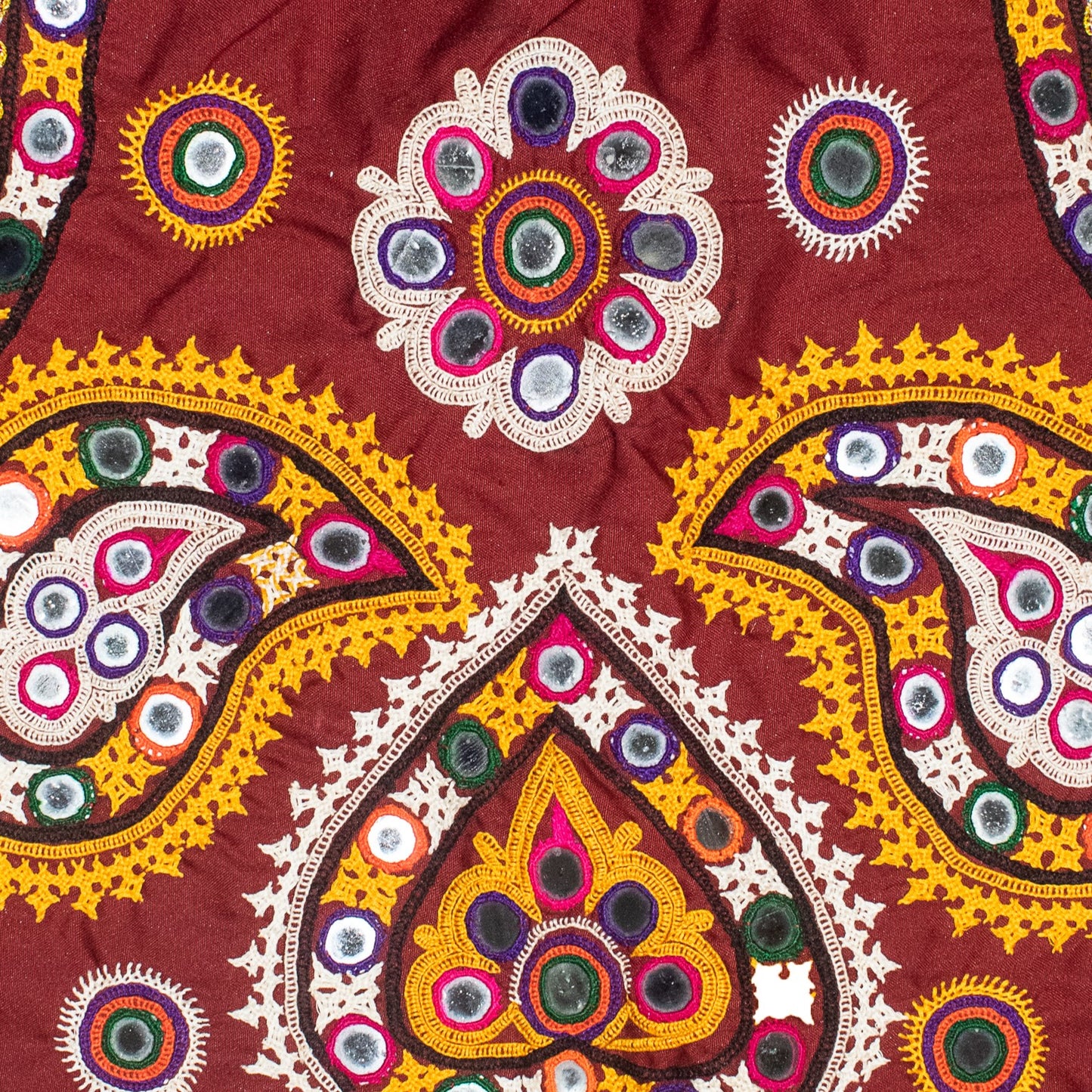 Bavalia Work Cotton Hand Embroidered Mirror Work Handwork Patch  - 35 cms Length    -  SKU : EK17A01A