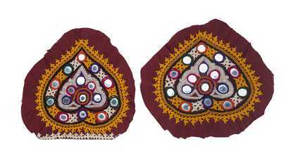 Bavalia Work Cotton Hand Embroidered Mirror Work Handwork Patch  - 14 cms Length    -  SKU : EK01102A