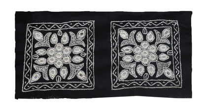 Ahir Work Cotton Hand Embroidered Mirror Work Handwork Patch  - 12 cms Length    -  SKU : SH10601A