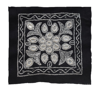 Ahir Work Cotton Hand Embroidered Mirror Work Handwork Patch  - 12 cms Length    -  SKU : SH10601A