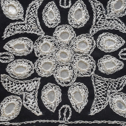 Ahir Work Cotton Hand Embroidered Mirror Work Handwork Patch  - 12 cms Length    -  SKU : SH10601A
