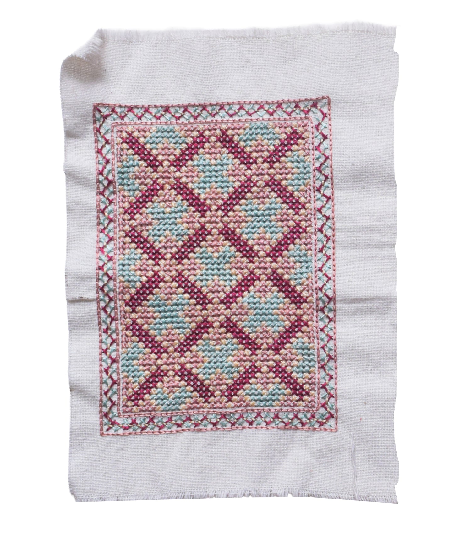 Jat Work Cotton Hand Embroidered Handwork Patch  - 15 cms Length    -  SKU : SH10603A