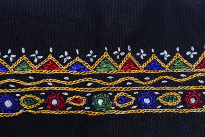 Mutva Work Cotton Hand Embroidered Fine Mirrorwork Handwork Patch  - 21 cms Length    -  SKU : GG10926A