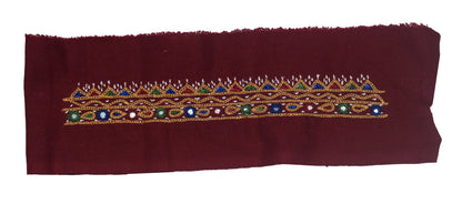 Mutva Work Cotton Hand Embroidered Mirror Work Handwork Patch  - 21 cms Length    -  SKU : GG10927A