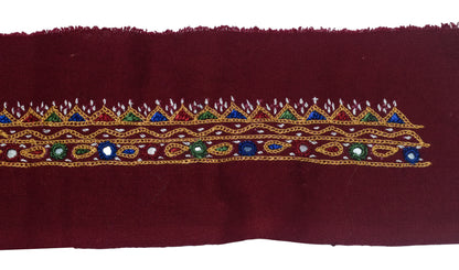 Mutva Work Cotton Hand Embroidered Mirror Work Handwork Patch  - 21 cms Length    -  SKU : GG10927A
