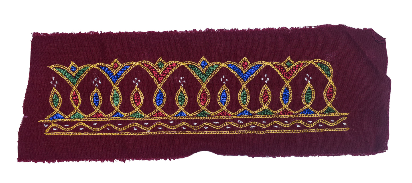 Hand Embroidery Cotton Handwork Patch  - 22 cms Length    -  SKU : GG10928A