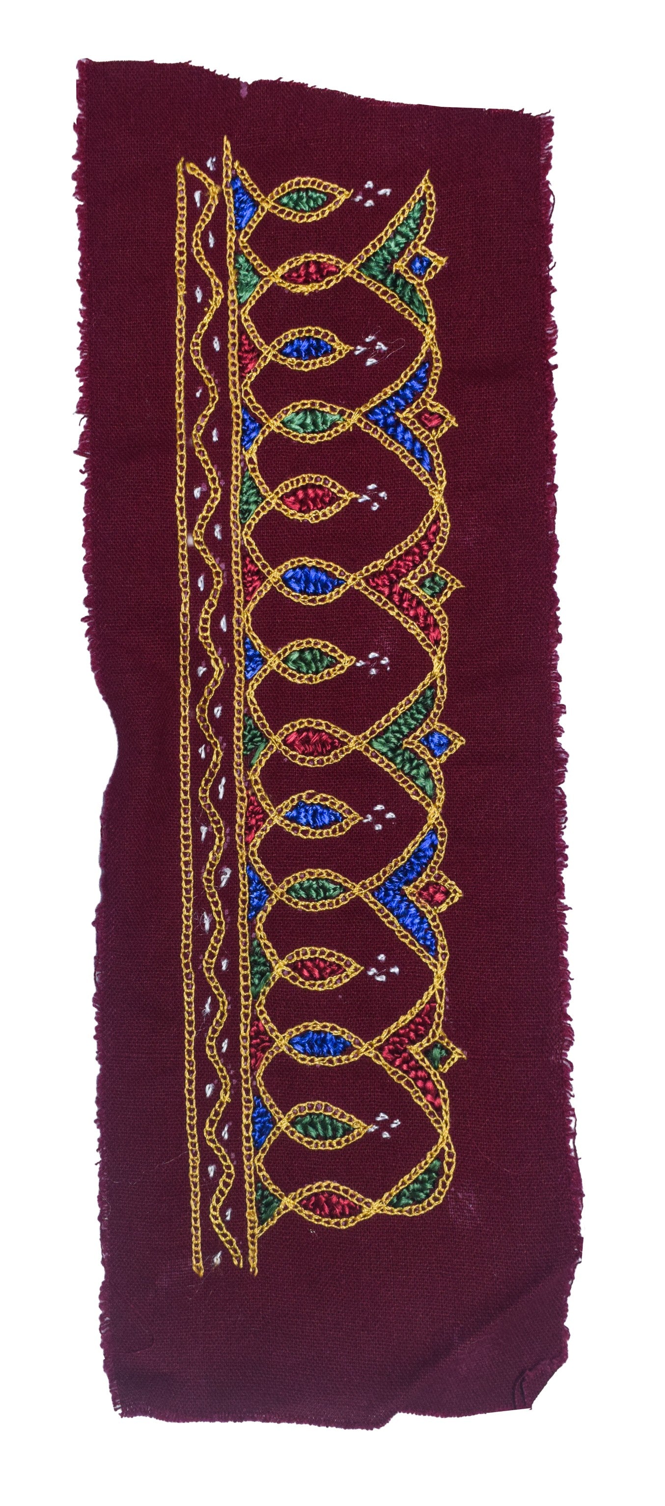Hand Embroidery Cotton Handwork Patch  - 22 cms Length    -  SKU : GG10928A