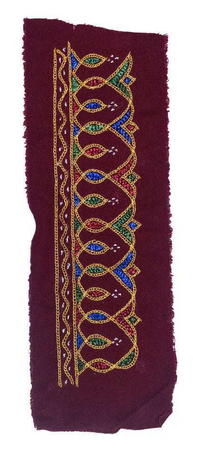 Hand Embroidery Cotton Handwork Patch  - 22 cms Length    -  SKU : GG10928A
